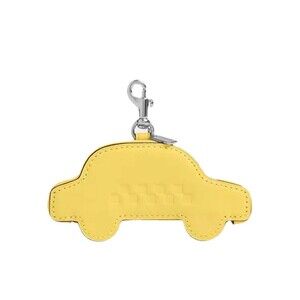 🚕 Coach New York City Taxi Bag Charm Coin Purse CDB16 Leather Zip Closure